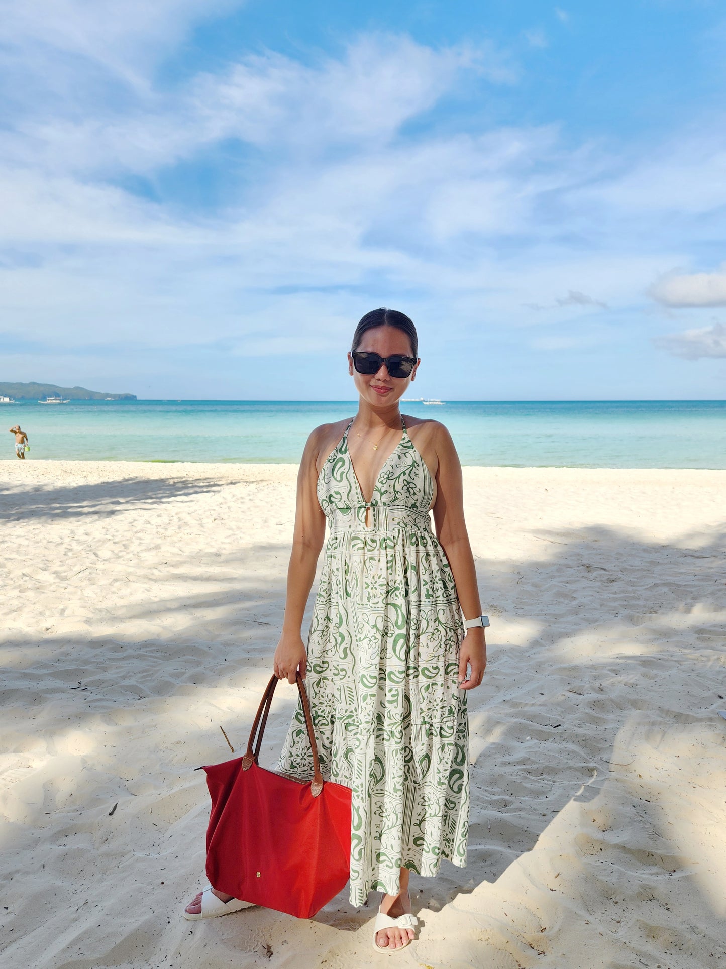 Deep V-Neck Maxi Dress