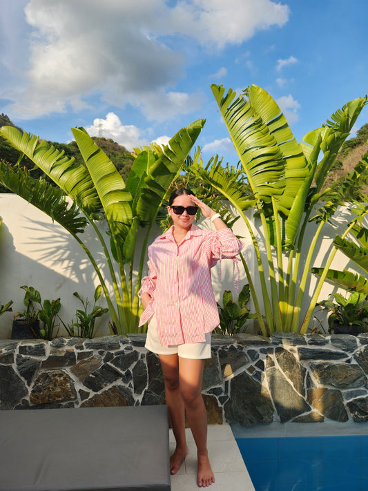 Tie String Sleeves Button Downs