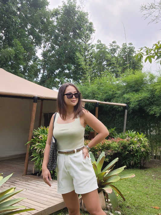 Square Neck Knitted Top