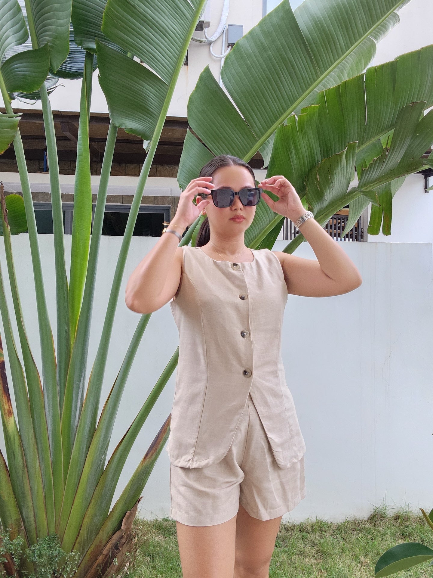 Linen Vest Shorts Coordinates