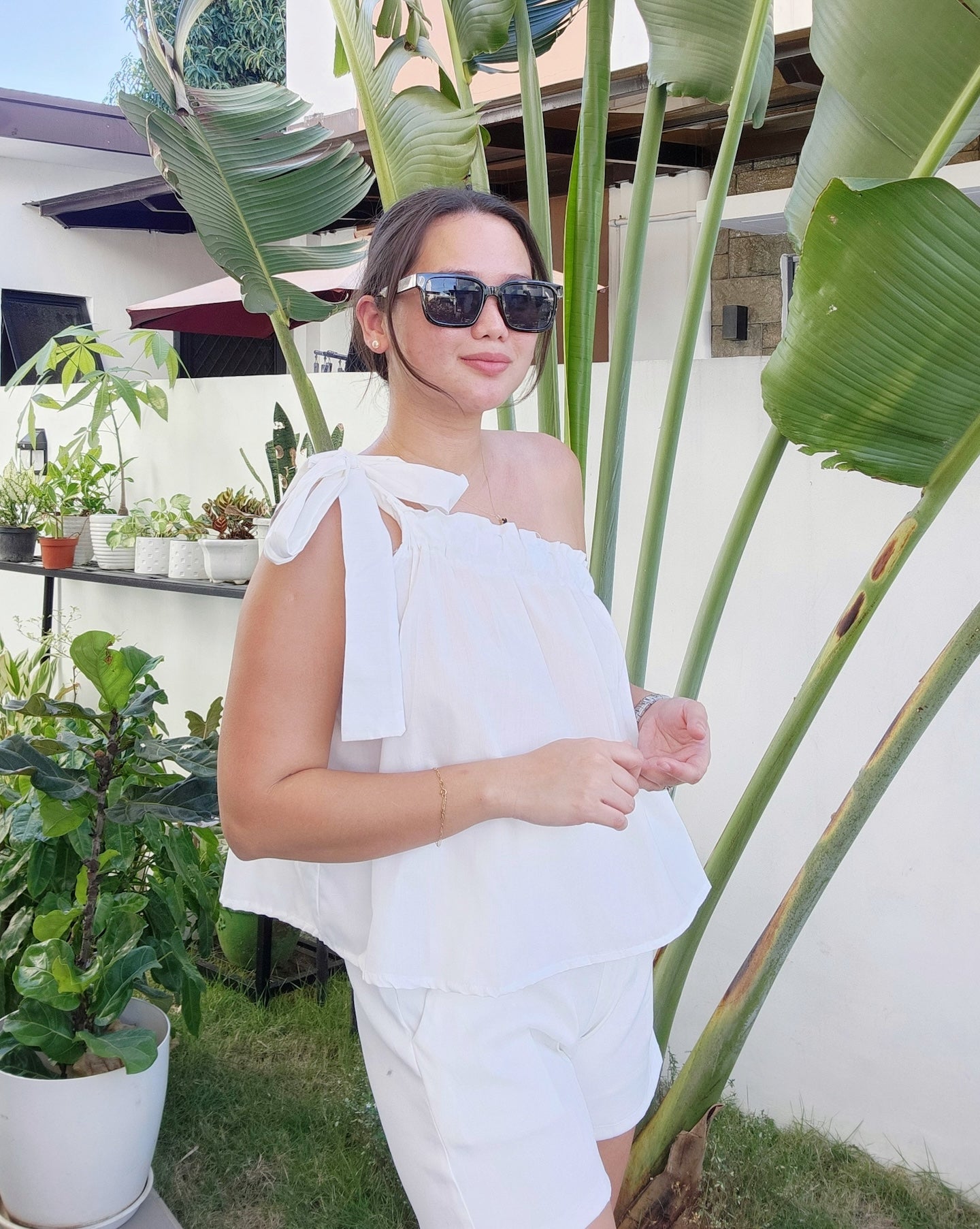 Side Shoulder Ribbon Top