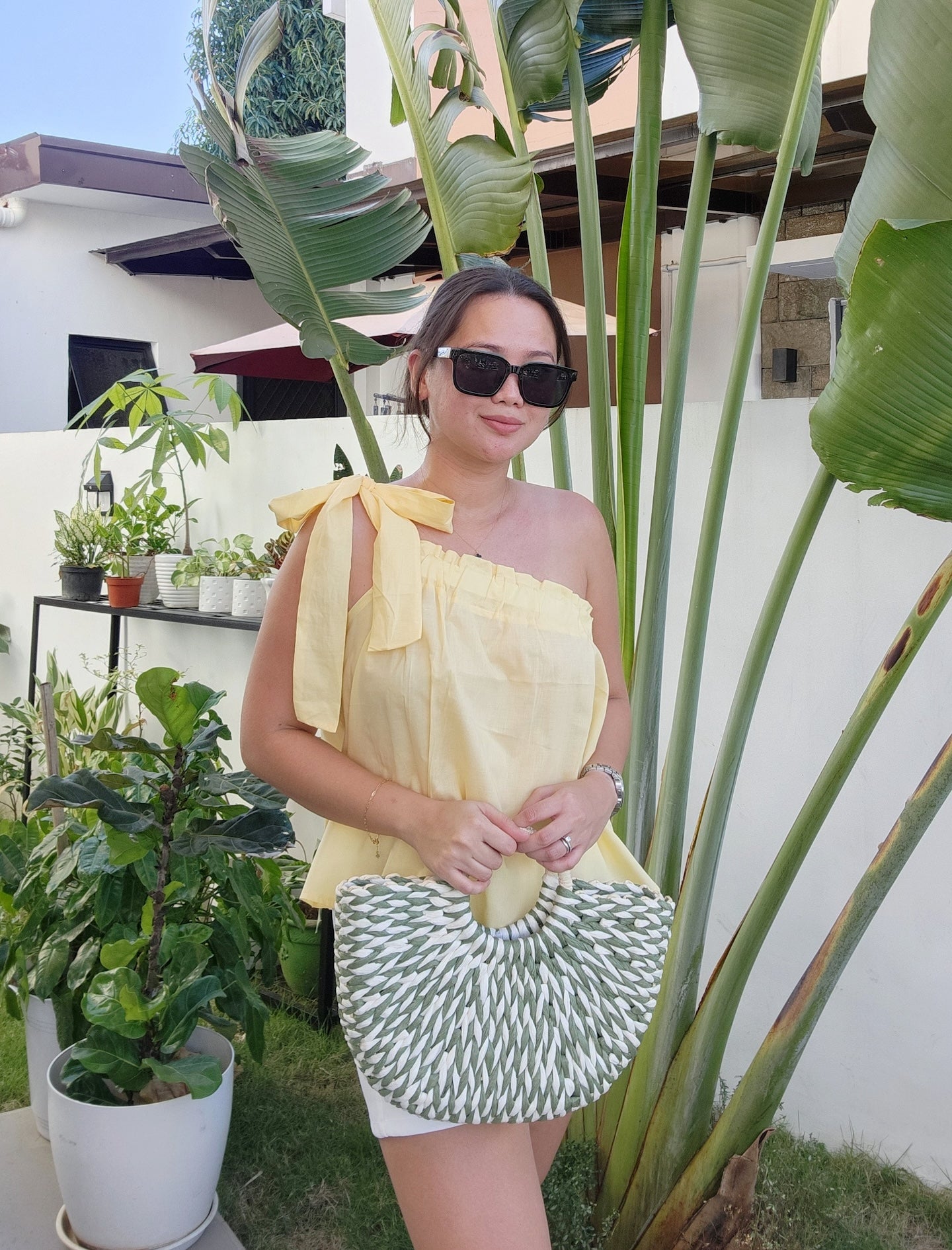 Side Shoulder Ribbon Top