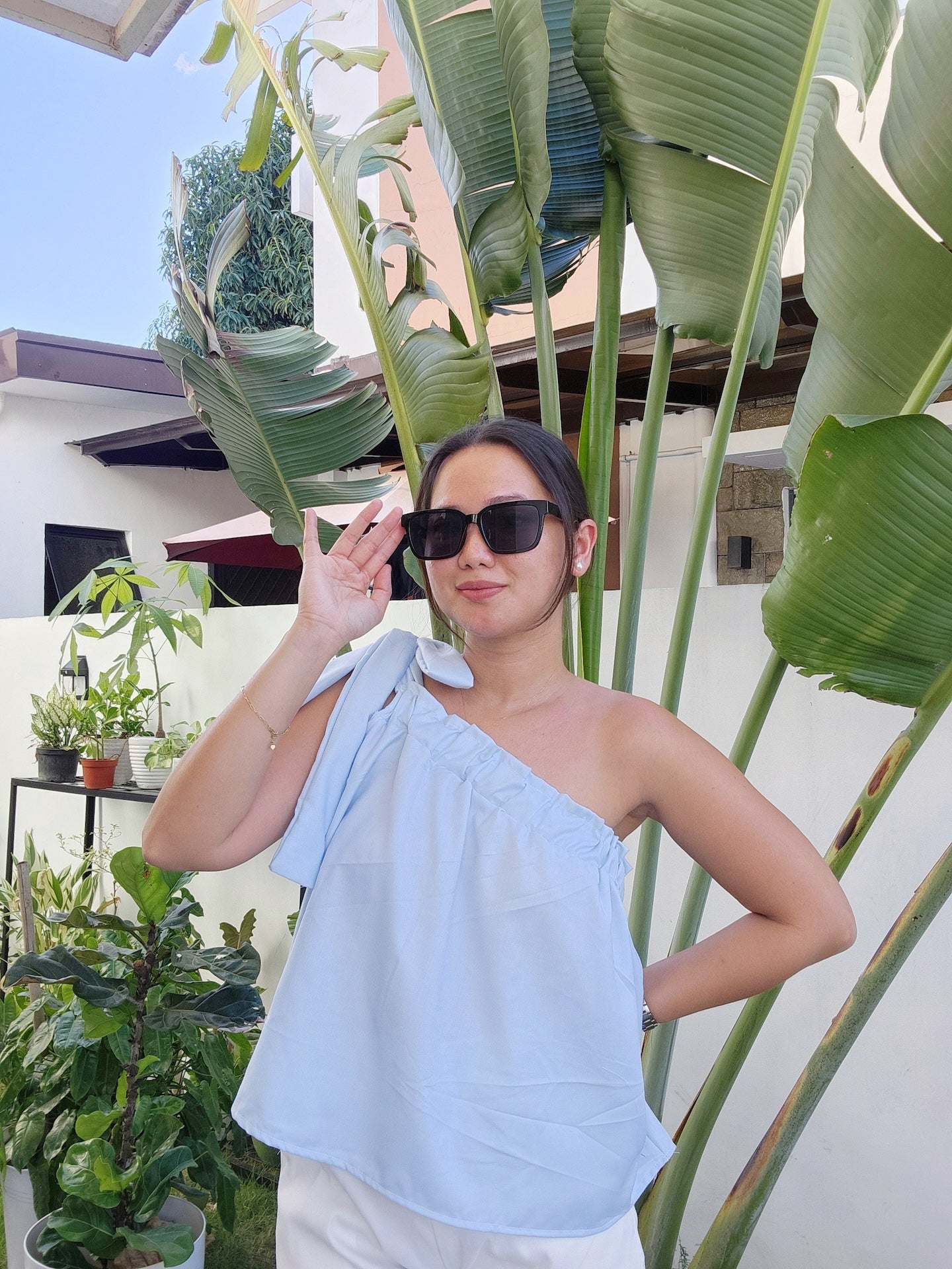Side Shoulder Ribbon Top