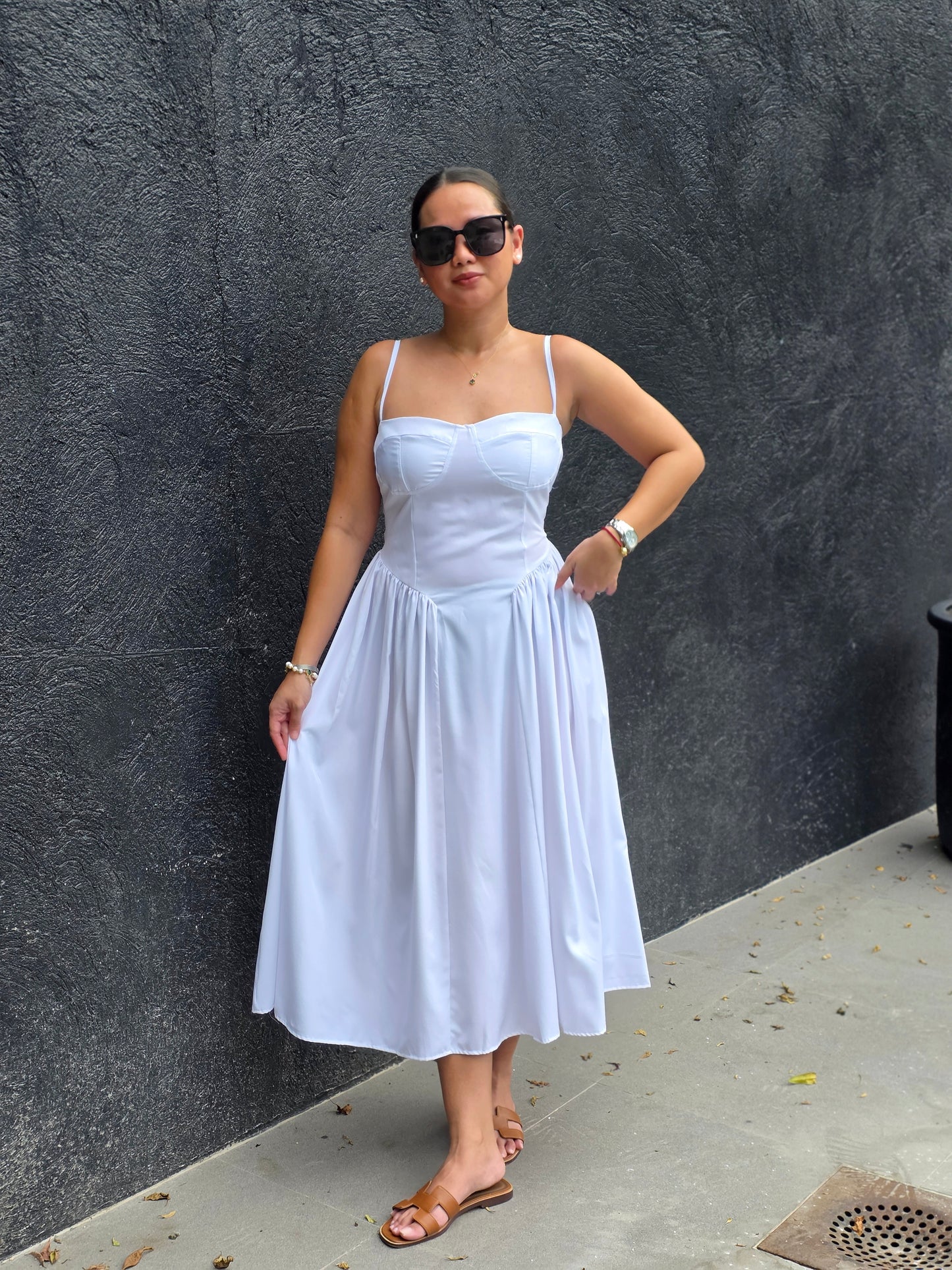 Strappy Bustier Midi Dress