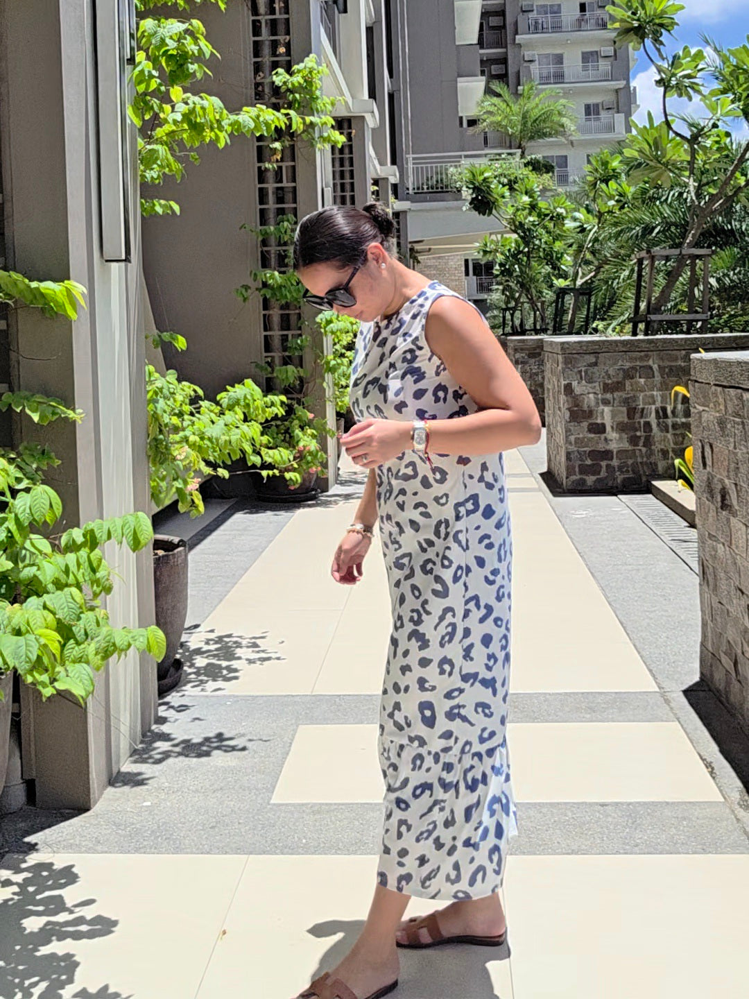 Maxi Dress with Flair Bottom detail