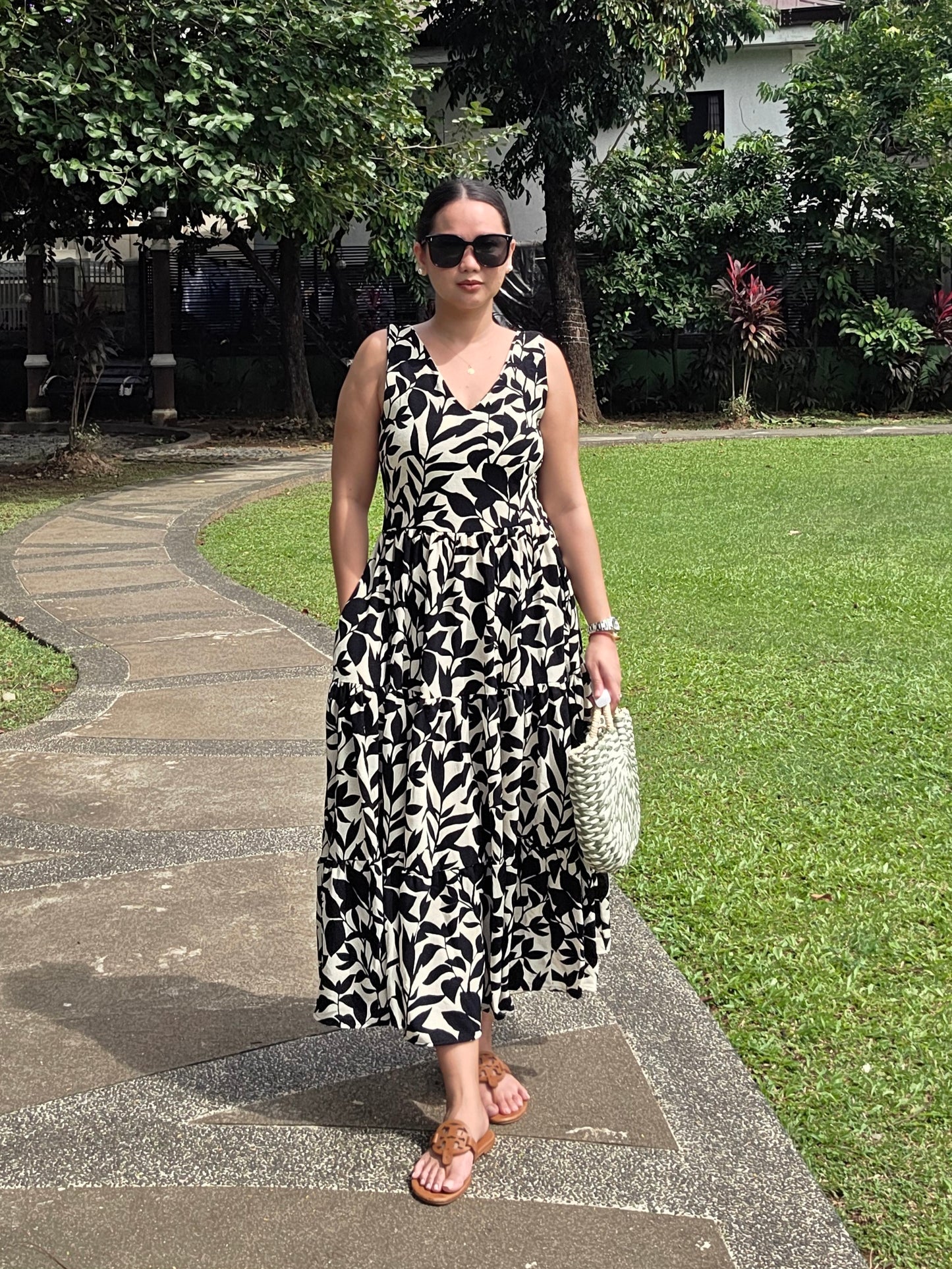 V-Neck Midi Dress