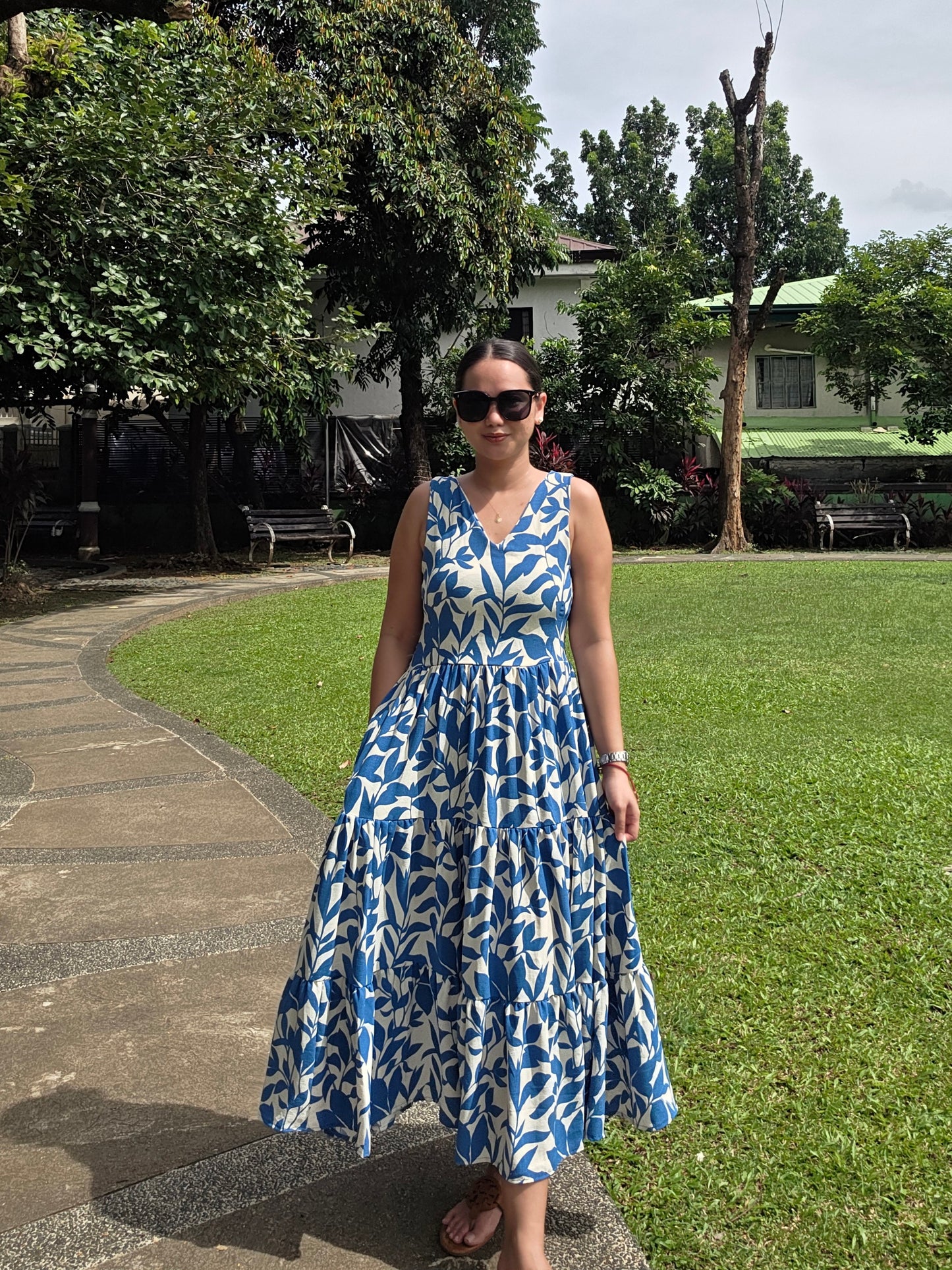 V-Neck Midi Dress