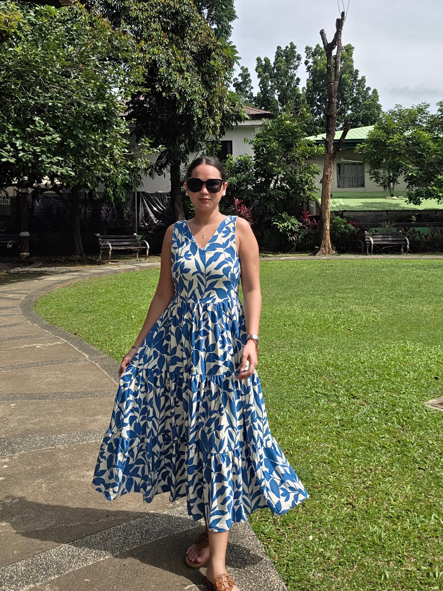 V-Neck Midi Dress