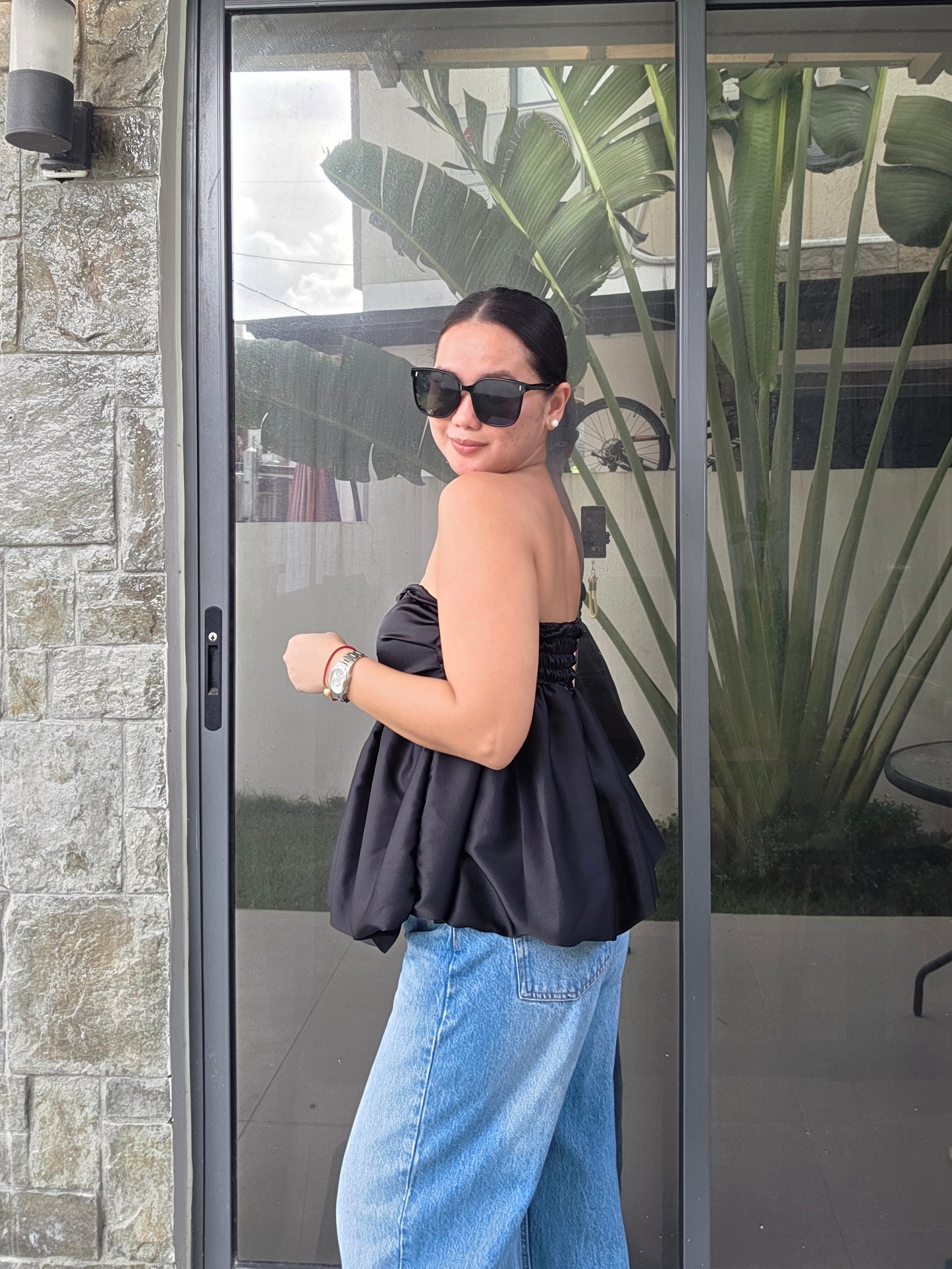 Silk Ruched Tube Top