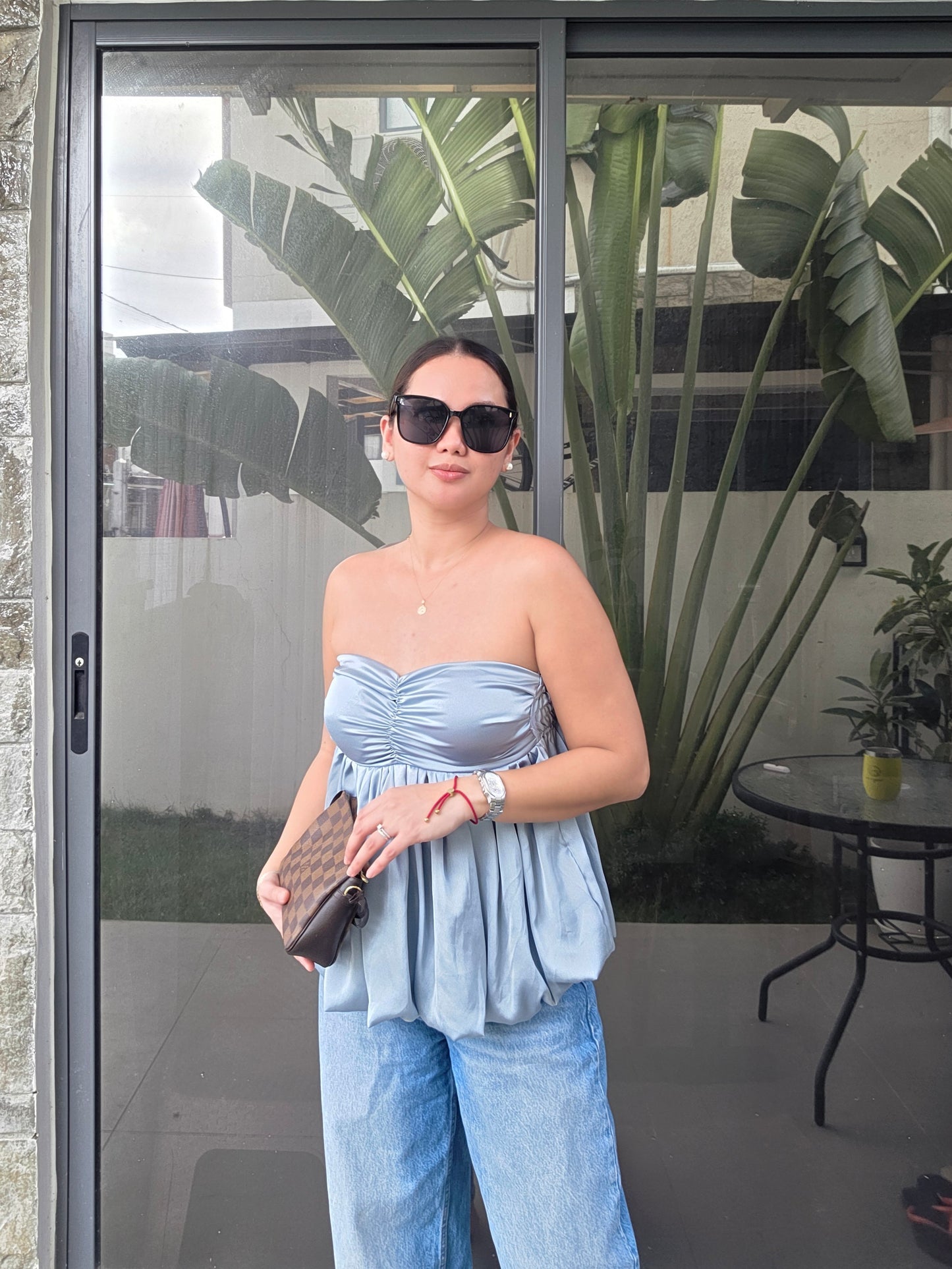 Silk Ruched Tube Top