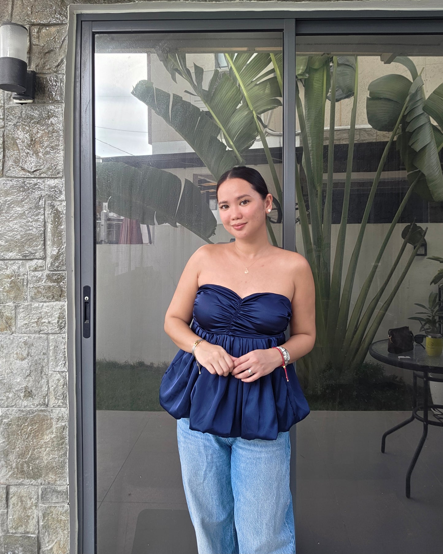 Silk Ruched Tube Top