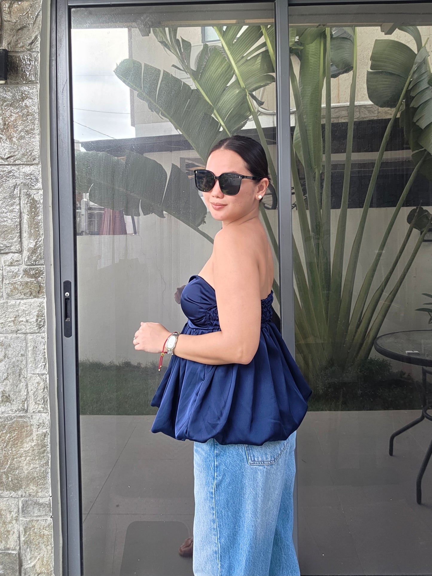 Silk Ruched Tube Top