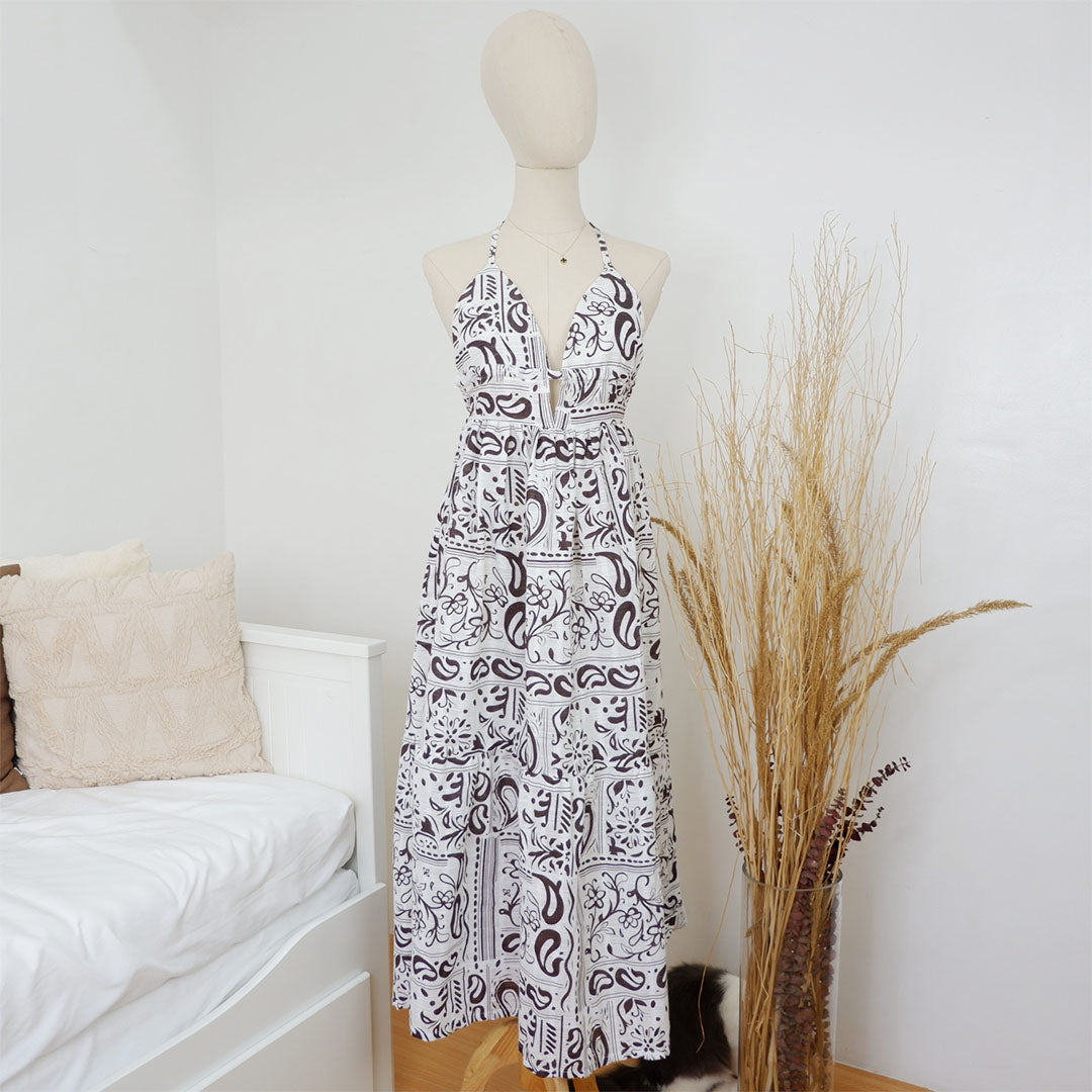 Deep V-Neck Maxi Dress