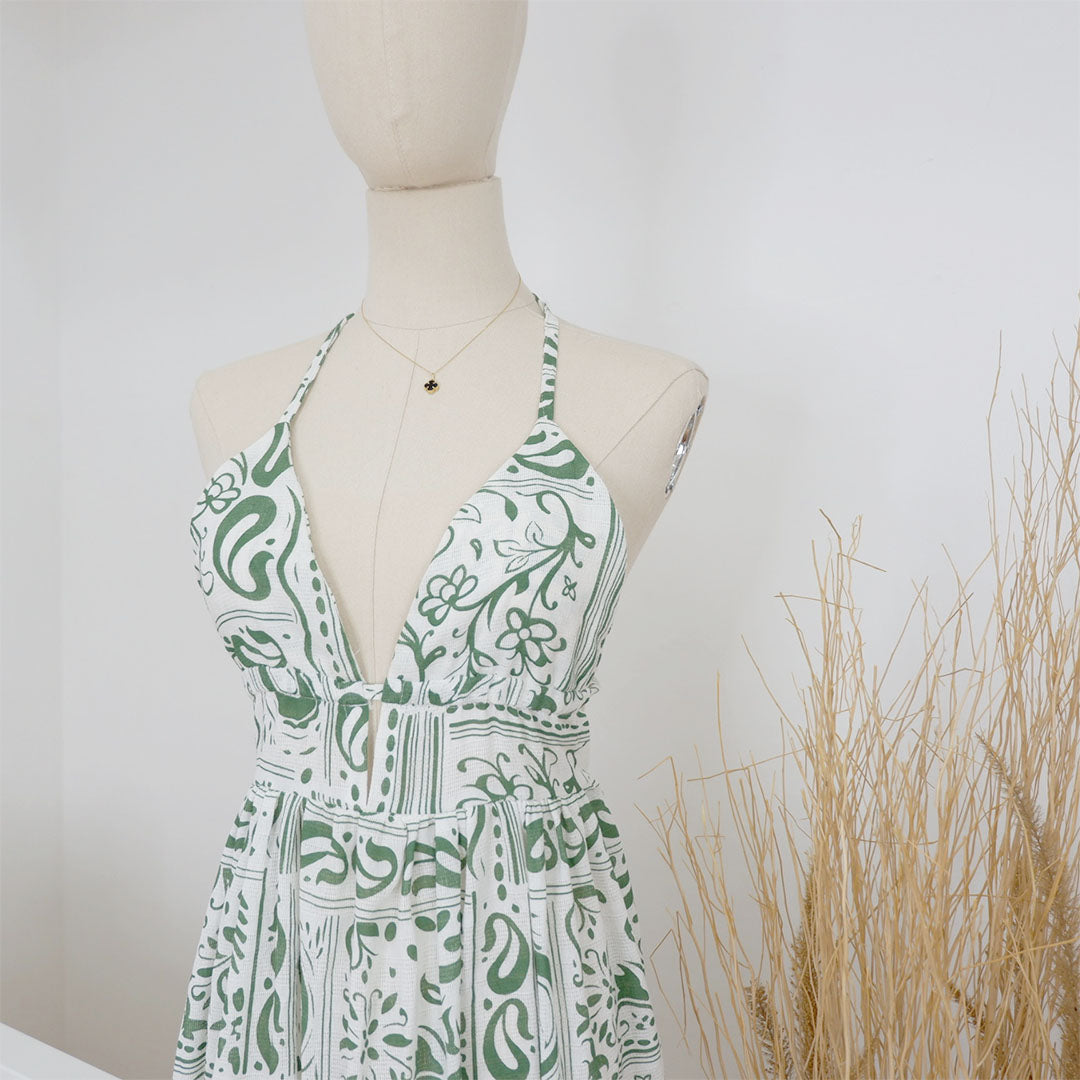 Deep V-Neck Maxi Dress