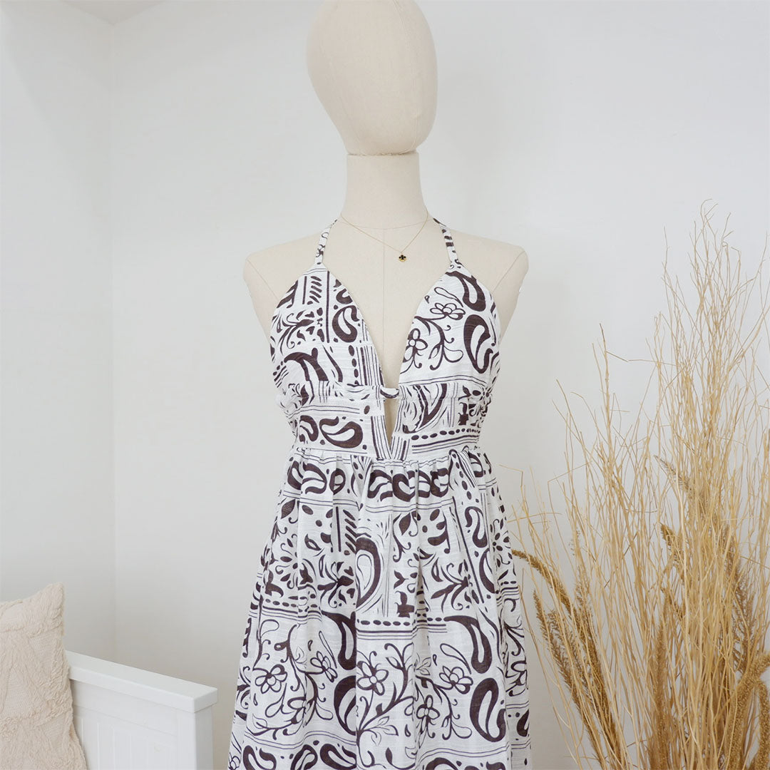 Deep V-Neck Maxi Dress