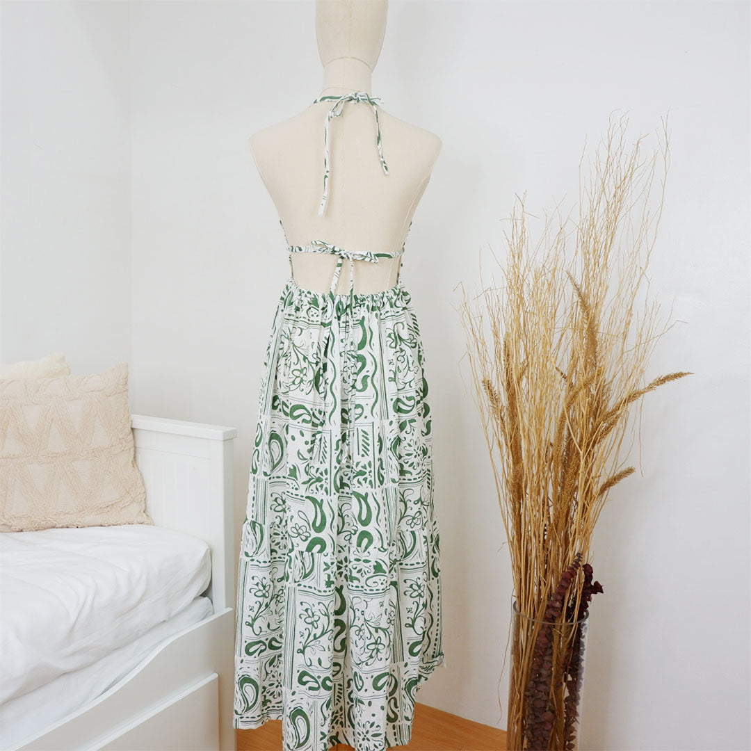 Deep V-Neck Maxi Dress