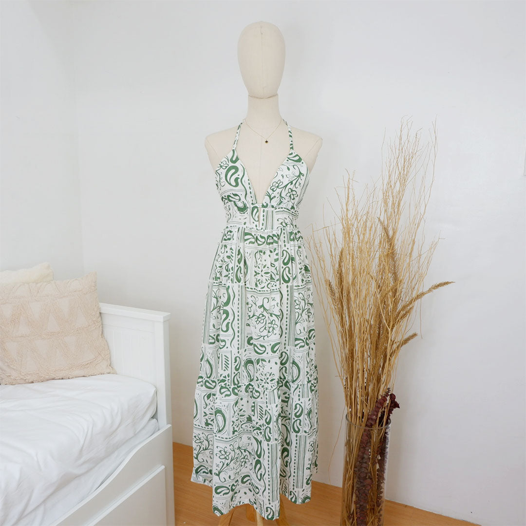 Deep V-Neck Maxi Dress