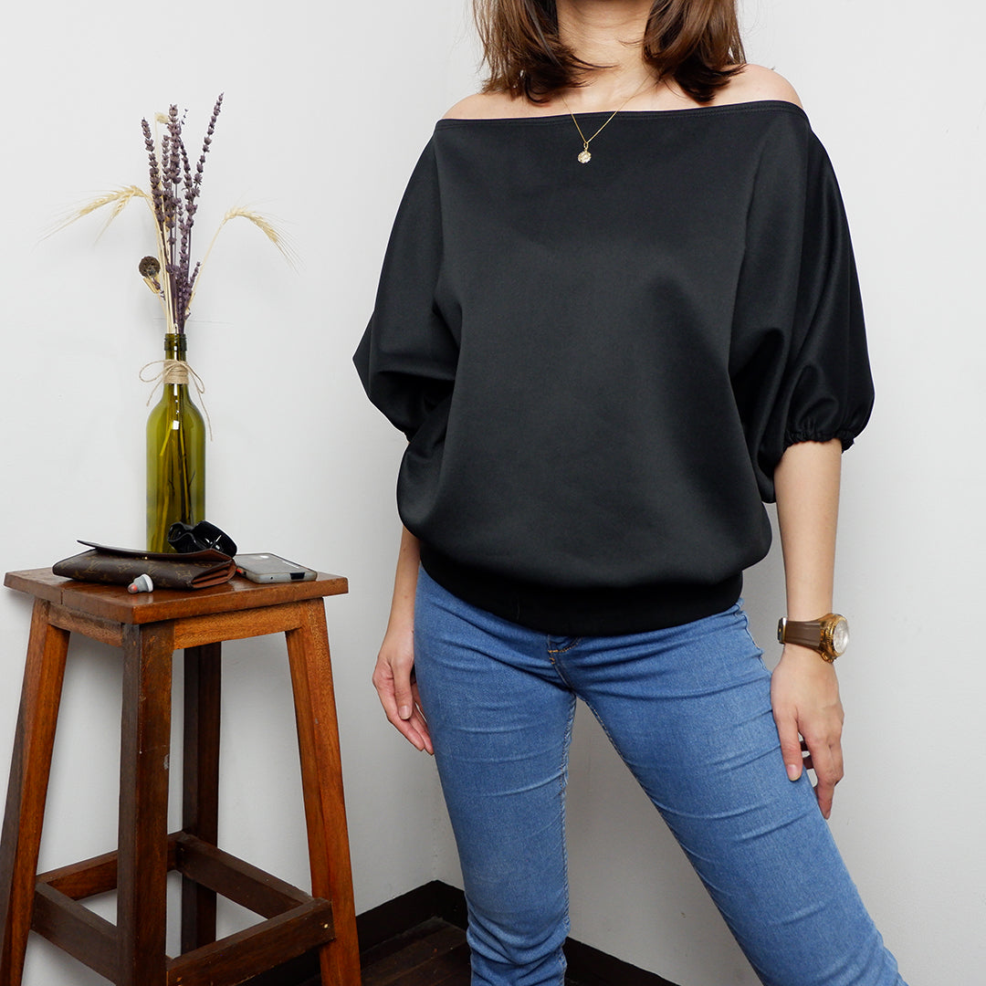 Off Shoulder Bubble Sleeves