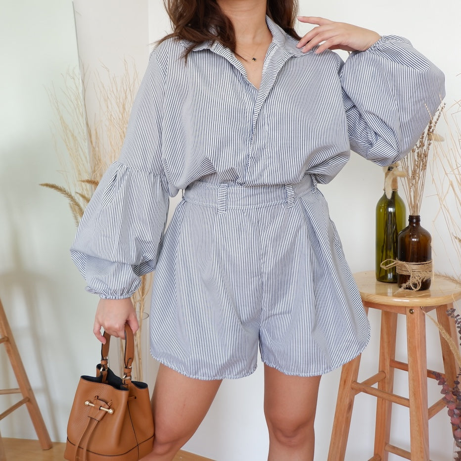 Striped Shorts Jumpsuit