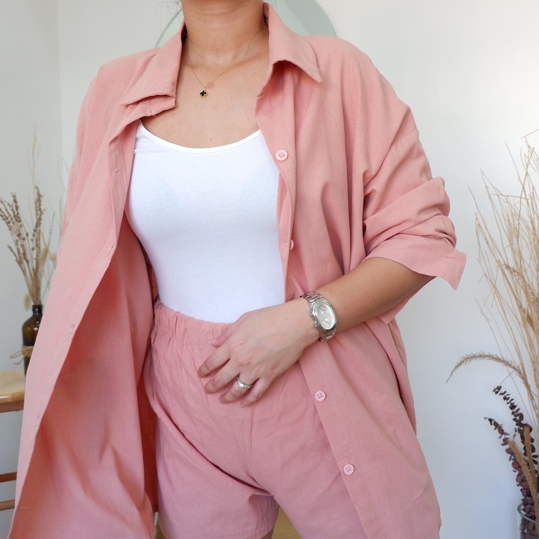 Oversized Button Down w/ Shorts