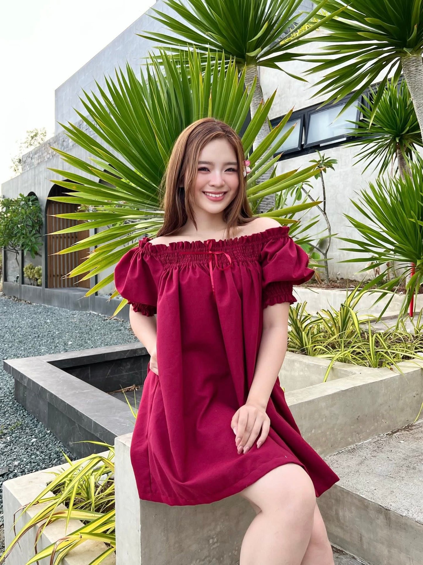 Off-Shoulder Babydoll Dress