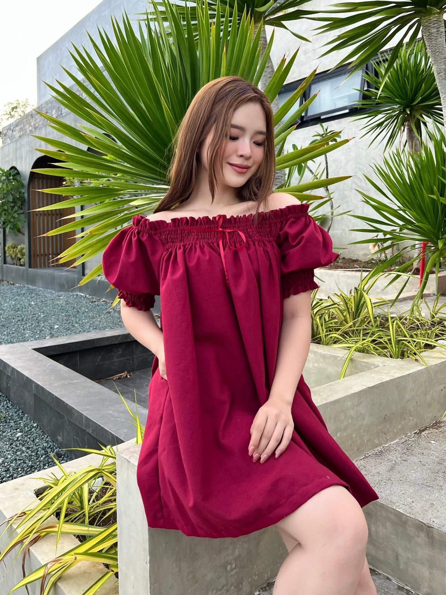 Off-Shoulder Babydoll Dress