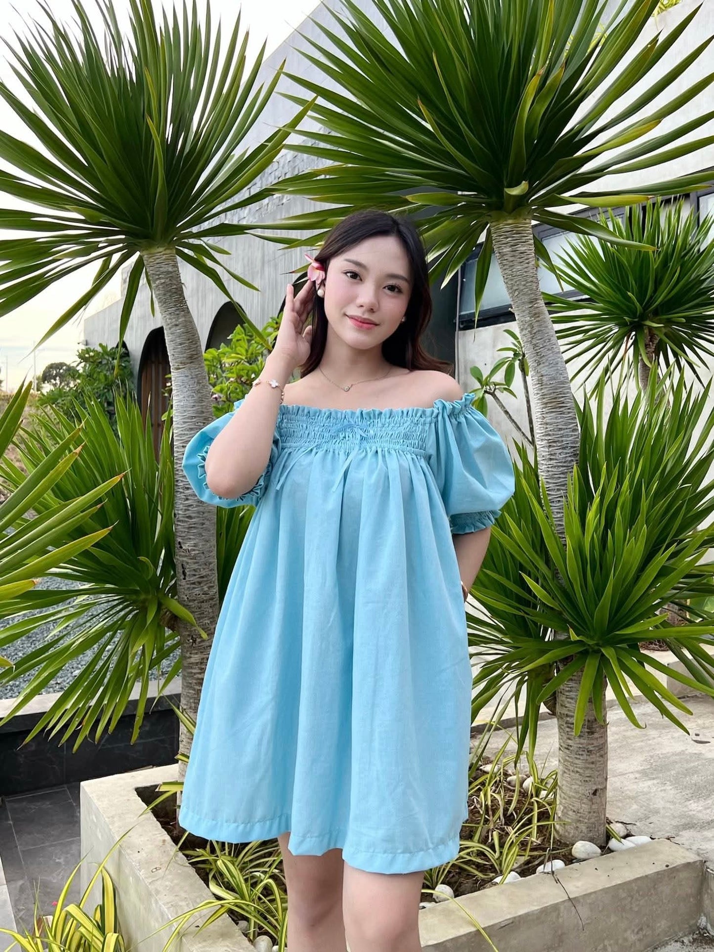 Off-Shoulder Babydoll Dress