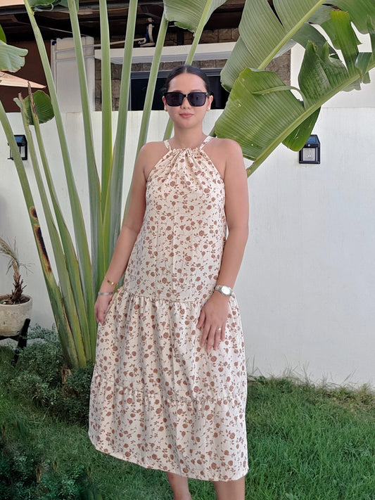 Floral Halter Midi Dress