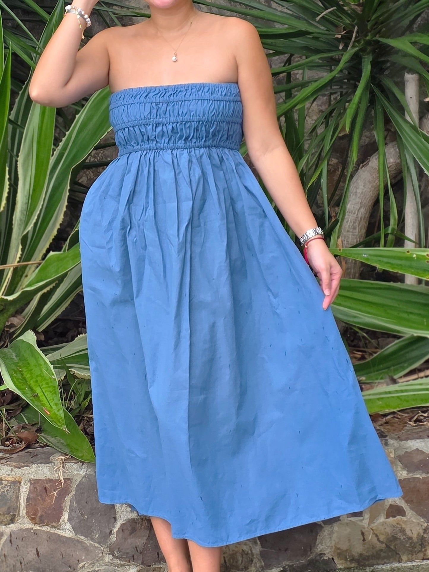 Smocked Tube Dress w/ pockets
