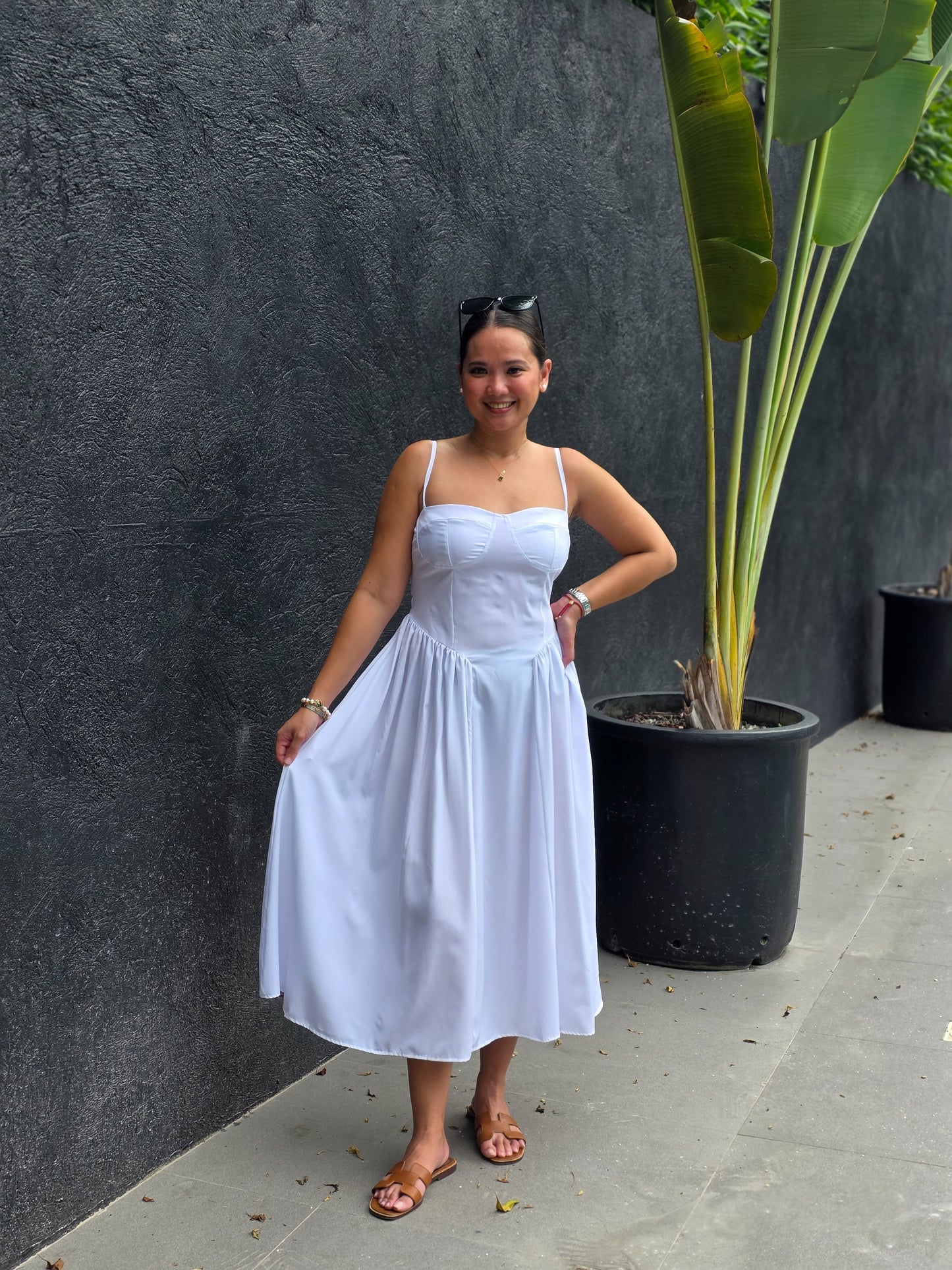 Strappy Bustier Midi Dress