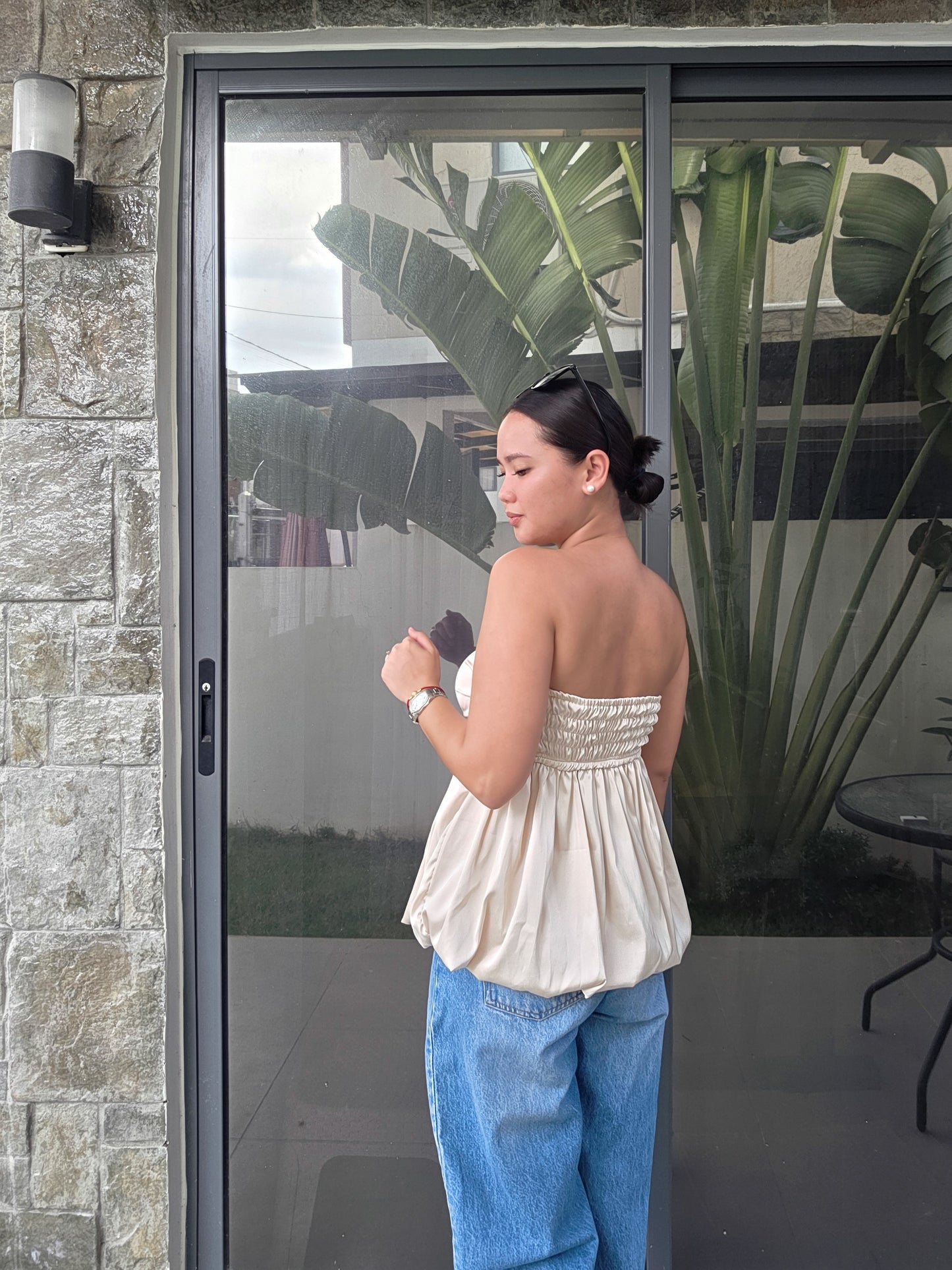 Silk Ruched Tube Top