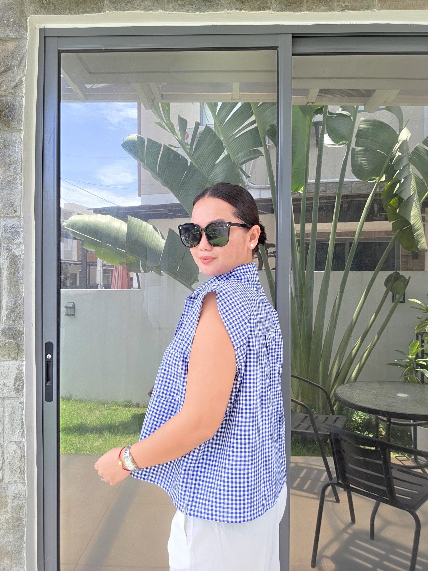Oversized Sleeveless Button Shirt