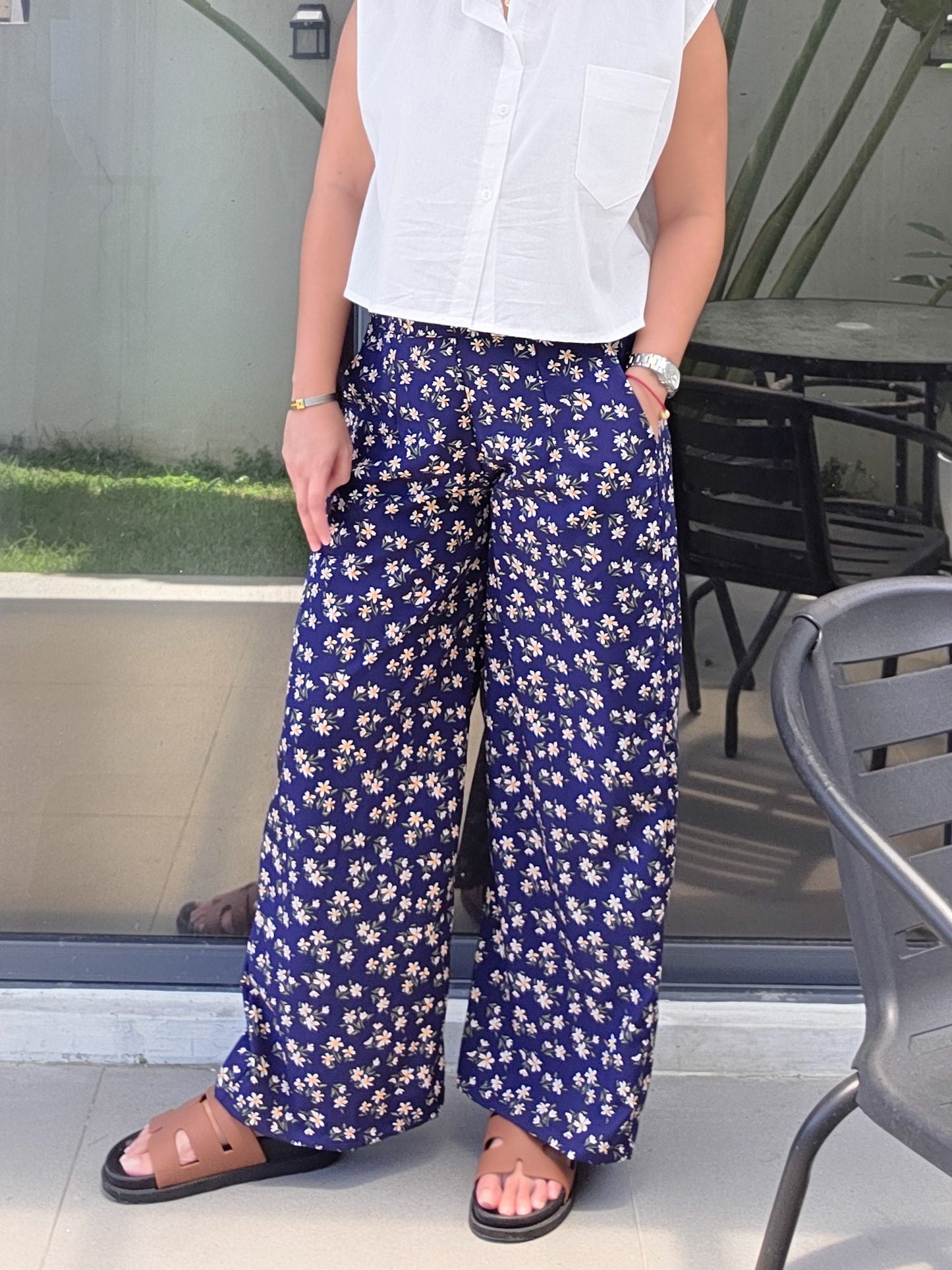 Flowy Floral Wide-Leg Pants