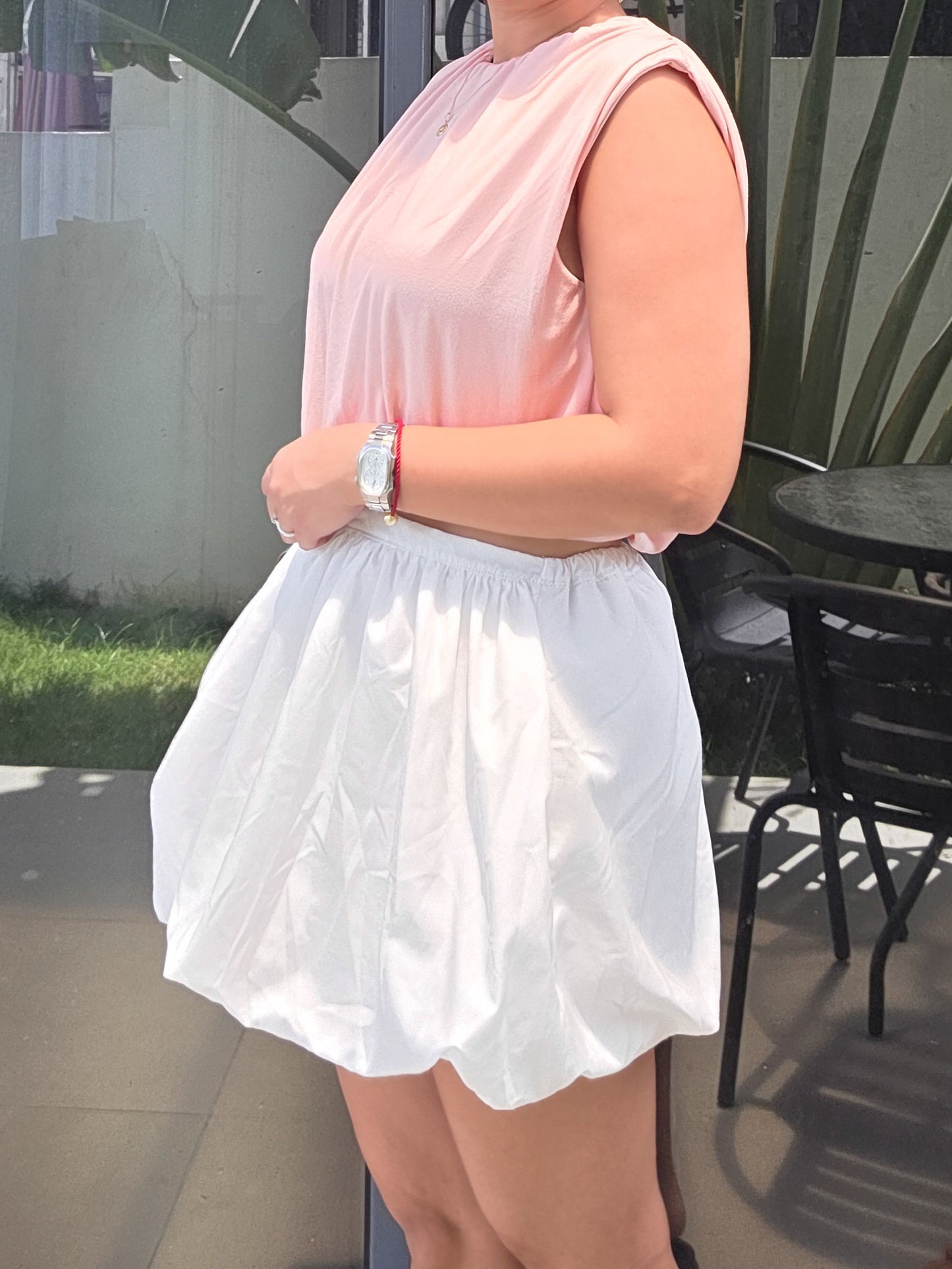Poplin Mini Balloon Skirt