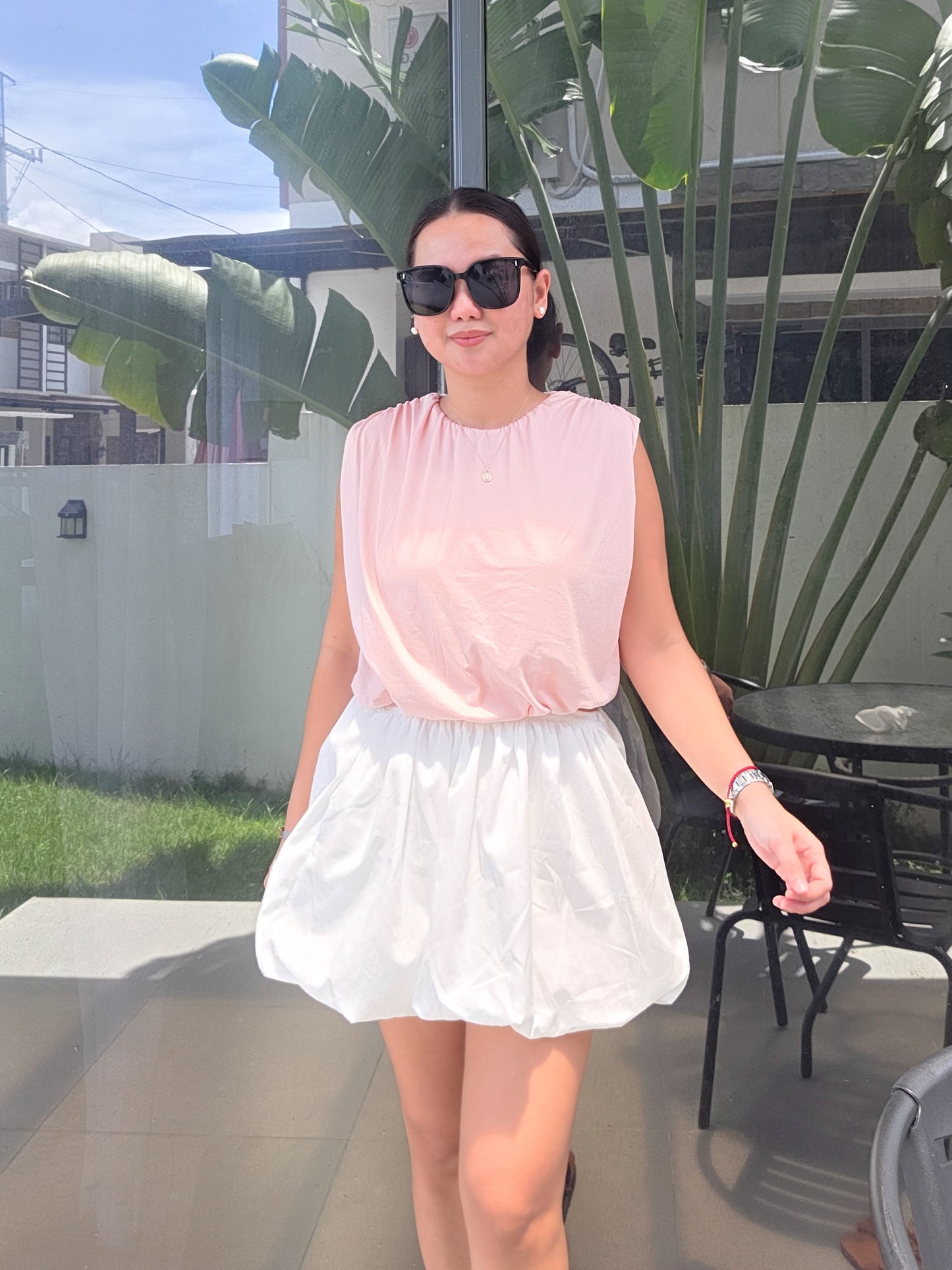 Poplin Mini Balloon Skirt