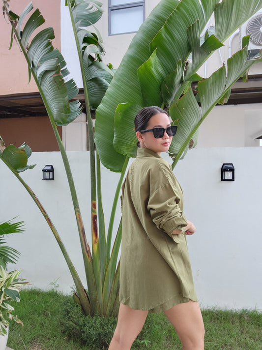 Oversized Button Down w/ Shorts