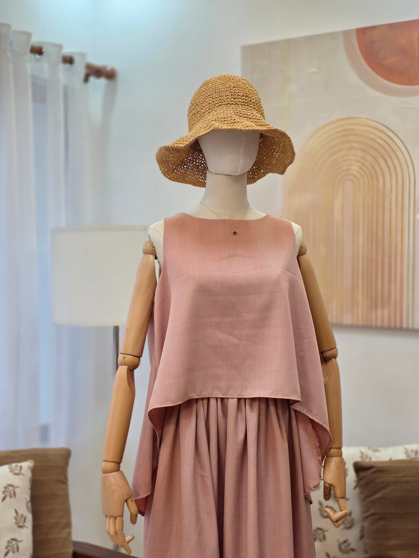 Sleeveless & Maxi Skirt Linen Set