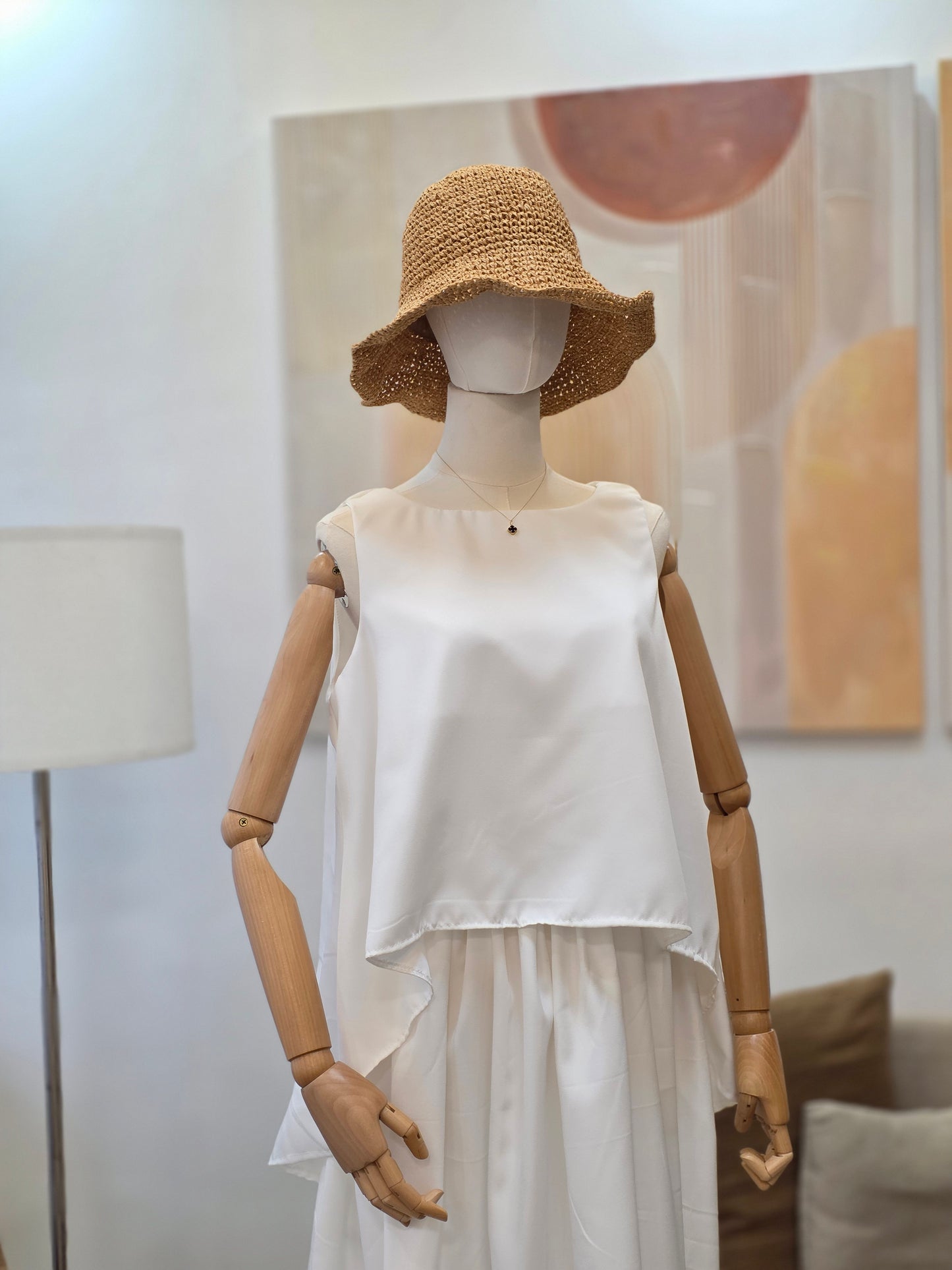 Sleeveless & Maxi Skirt Linen Set