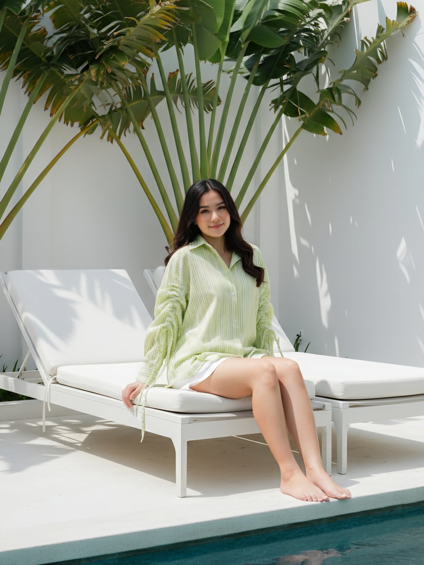 Tie String Sleeves Button Downs