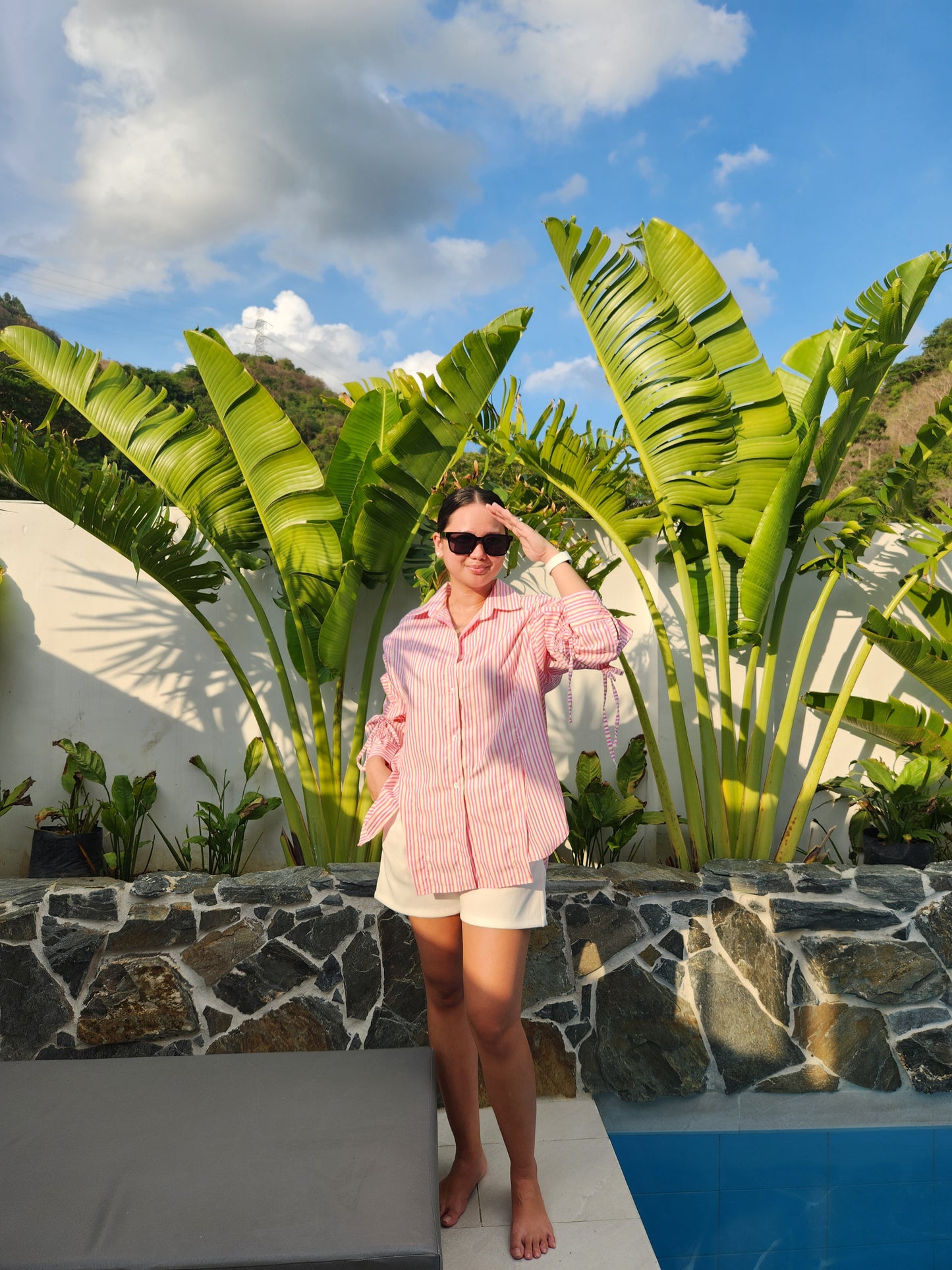 Tie String Sleeves Button Downs