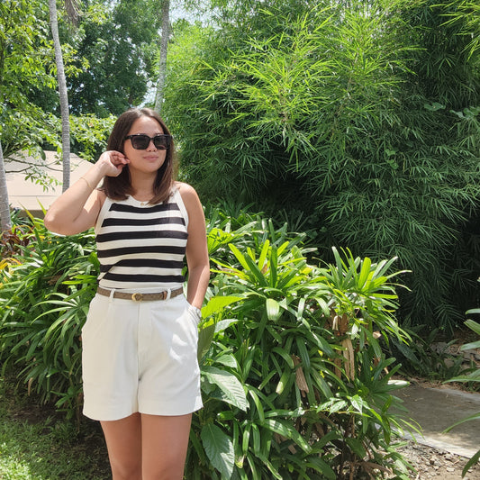 Sleeveless Stripes Knitted Top