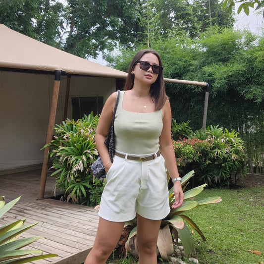 Square Neck Knitted Top