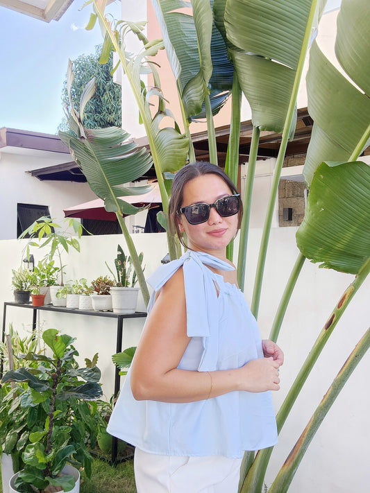 Side Shoulder Ribbon Top