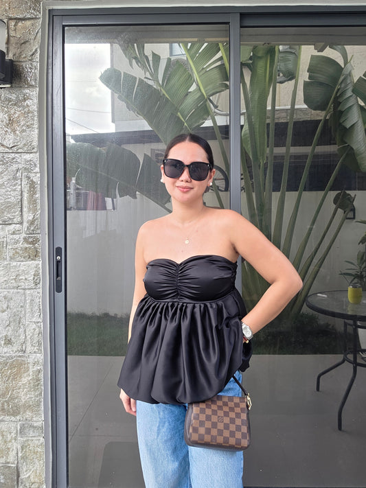 Silk Ruched Tube Top
