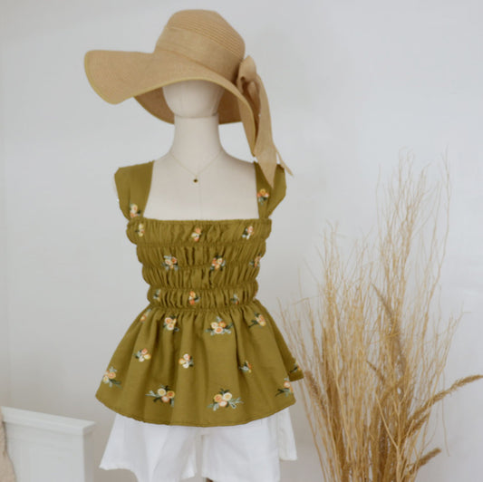 Peplum Embroidered Top