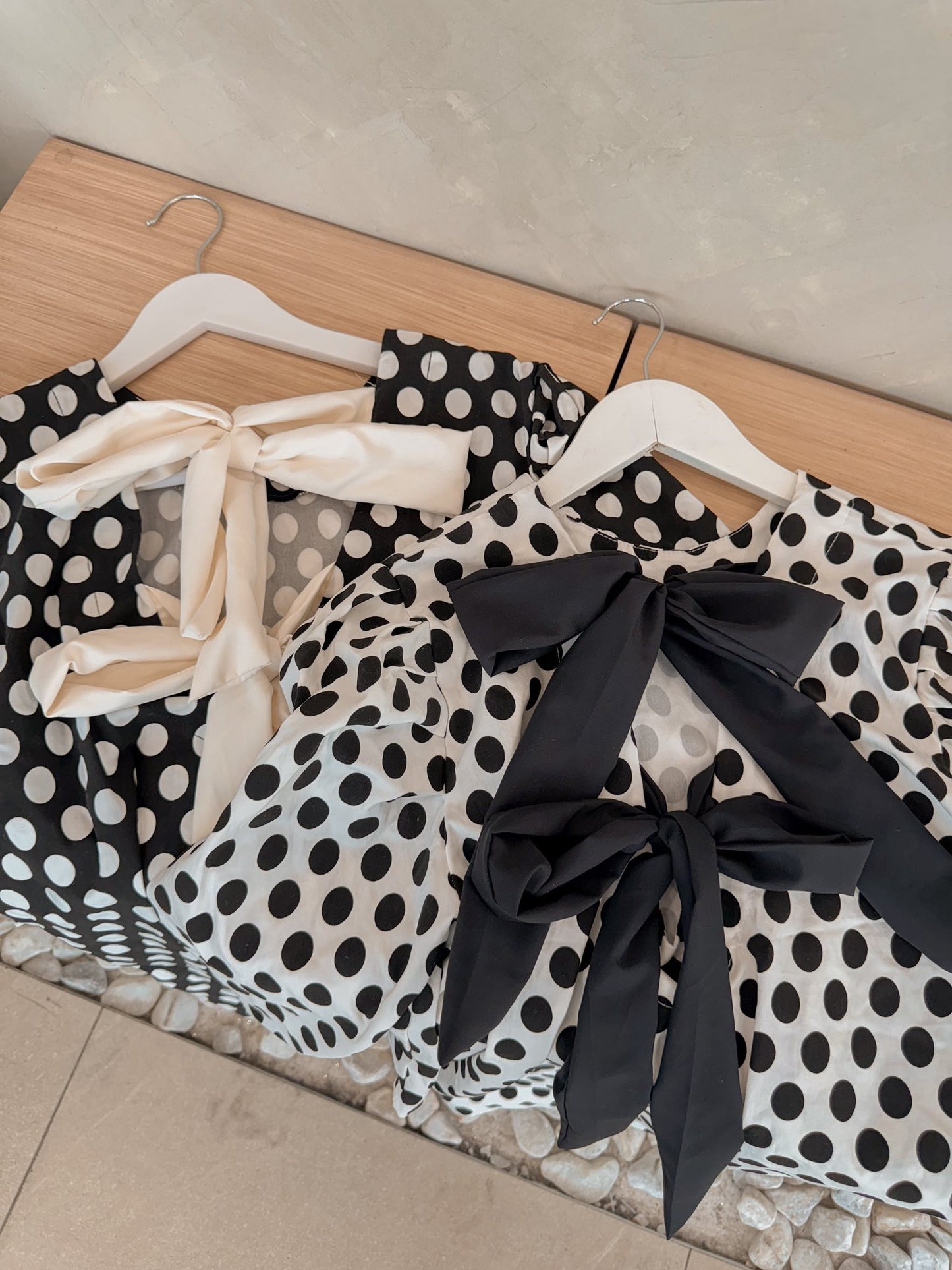 Polka Dot Puff-Sleeve Shift Dress