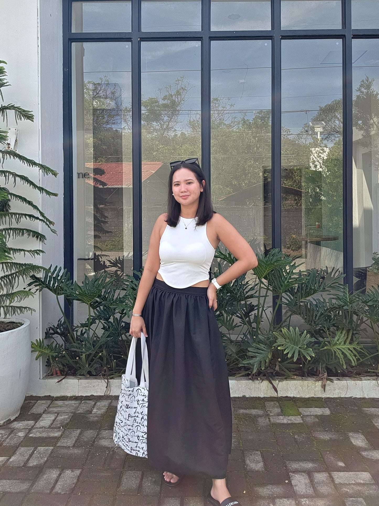 Riviera Midi Skirt (Acid Linen A-Line Skirt)