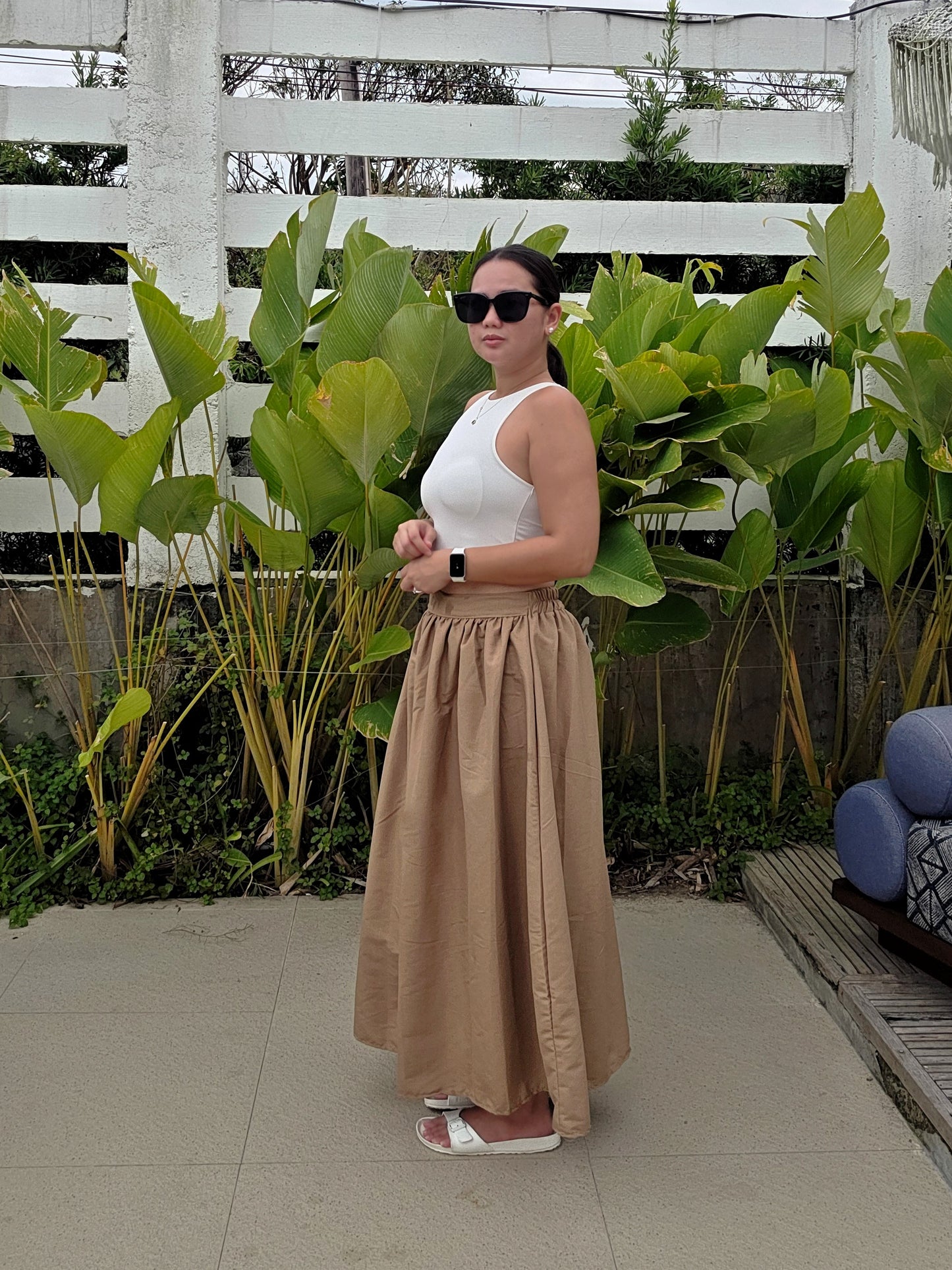 Riviera Midi Skirt (Acid Linen A-Line Skirt)
