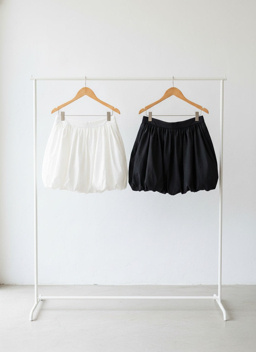 Poplin Mini Balloon Skirt
