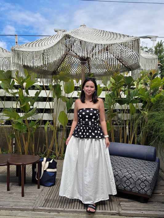 Peplum Polka Tube Top